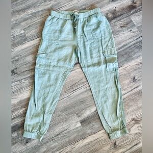 Nicole Miller Light Aqua Cargo Joggers